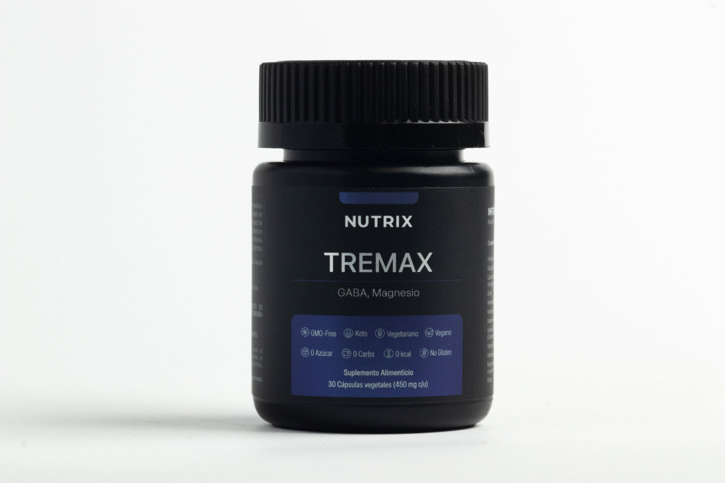 Tremax frasco capsulas sistema nervioso Nutrix - vista trasera ingredientes